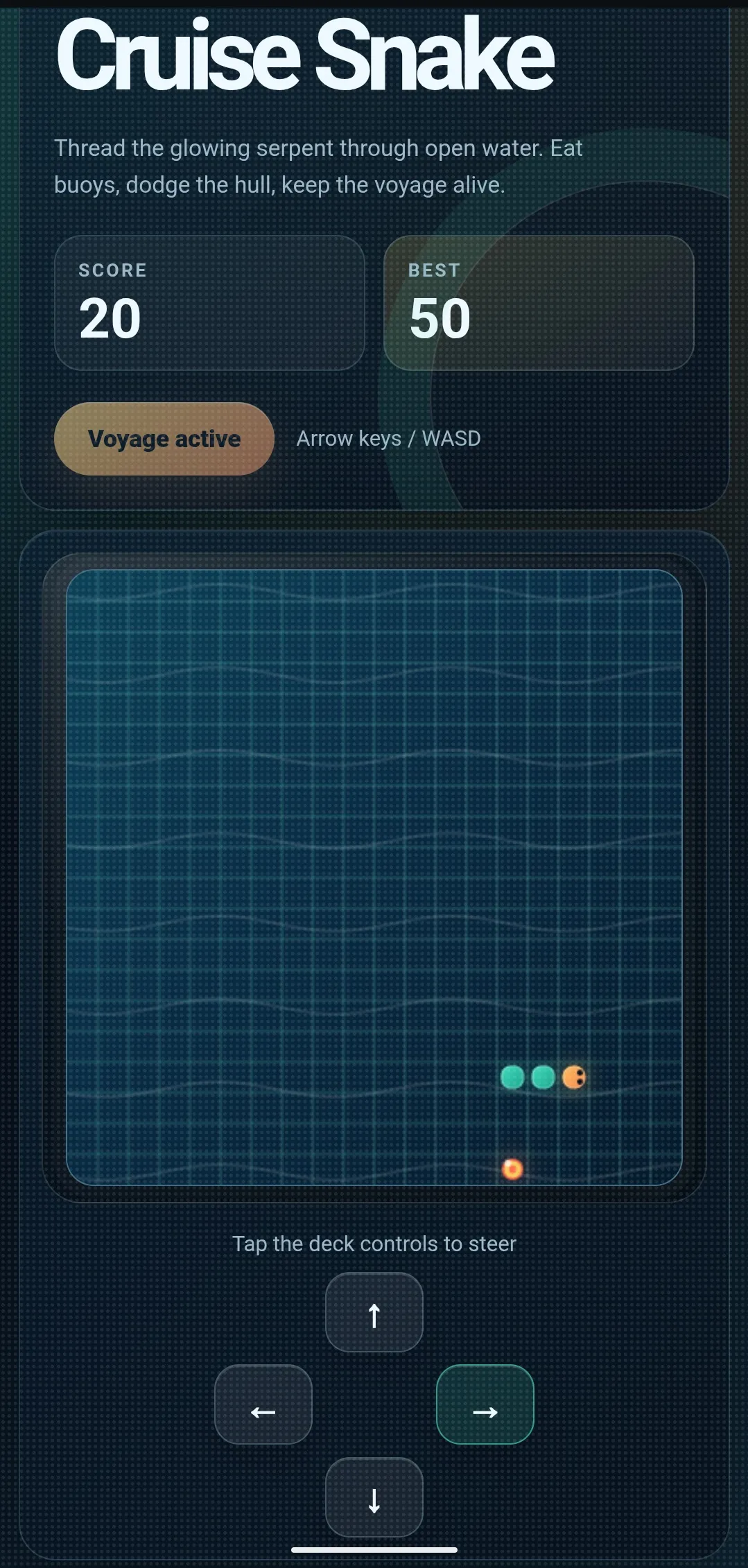 Cruise Snake running on the airgapped Android phone